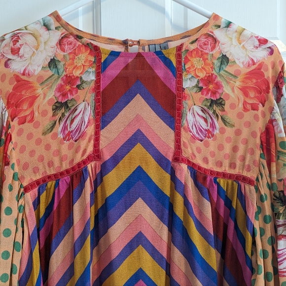 Blank London Miranda Floral dot multi print peasant balloon sleeve blouse size S - Picture 2 of 9